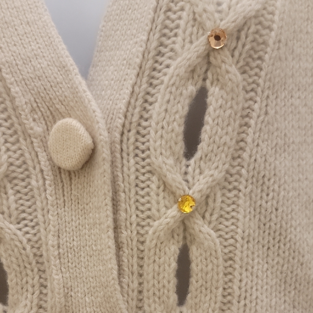 Zadig & Voltaire Beige Knit Cardigan Sweater - Picture 2 of 10
